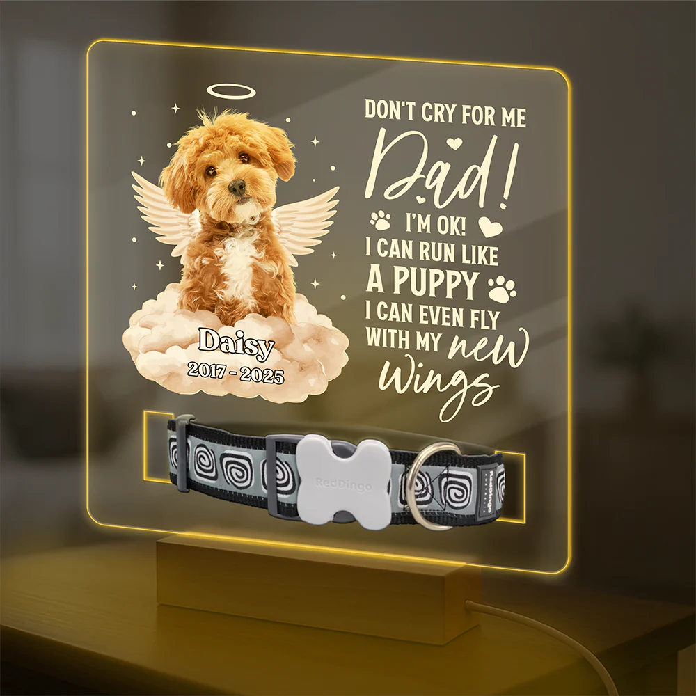 Custom Photo I Can Run Like A Puppy, I Can Even Fly With My New Wings - Memorial Personalized Acrylic Collar Frame CH07 896090 - Image 5