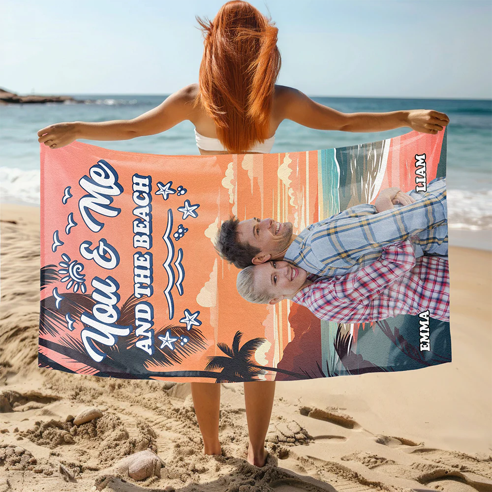 Custom Photo I Love You To The Beach And Back Personalized Beach Towel CH07 895804 - Image 2