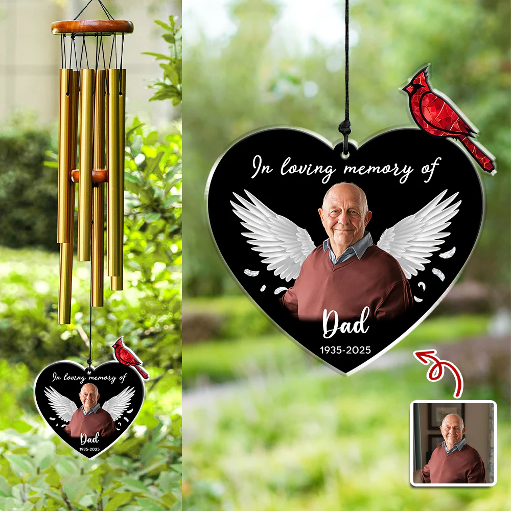 Custom Photo In Loving Memory Of Memorial Acrylic Wind Chimes HA75 897848 - Image 4