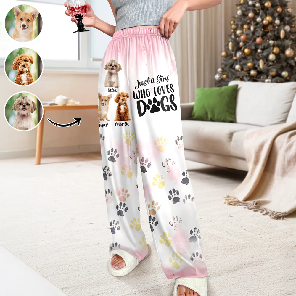 Custom Photo Just A Girl Who Loves Dogs Personalized Sweatpants TH10 894955 - Image 3