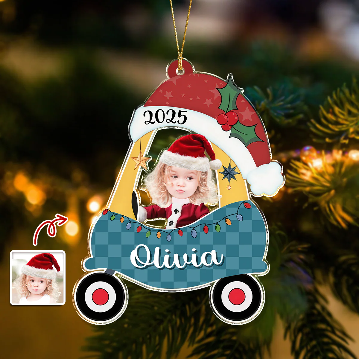 Custom Photo Kid, Baby Christmas Personalized Acrylic Ornament HA75 897530 - Image 6