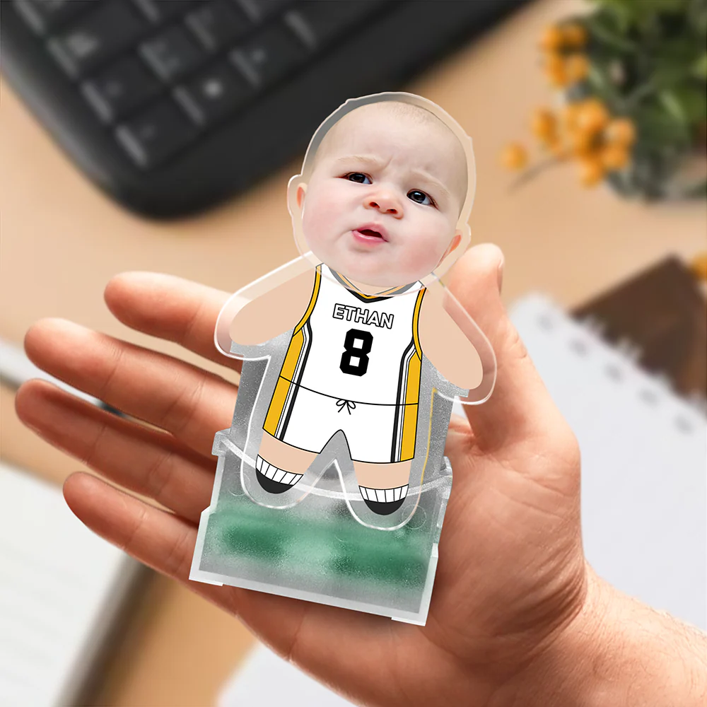 Custom Photo Kid in Basketball Uniform Decoration Shaking Head Funny Gift For Dad HA75 892428 - Image 4