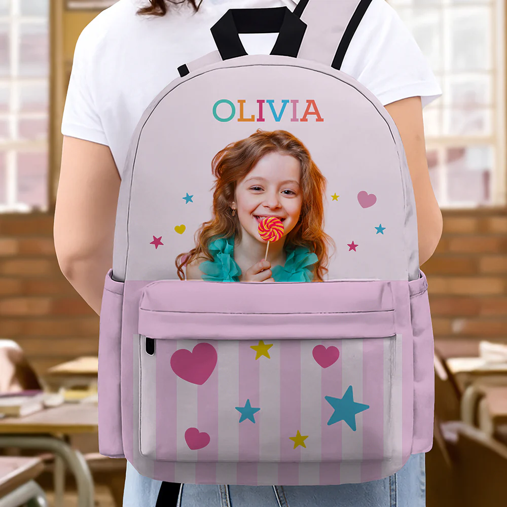 Custom Photo Kids Backpack Back To School Gift for Boys & Girls LM32 669299 - Image 4