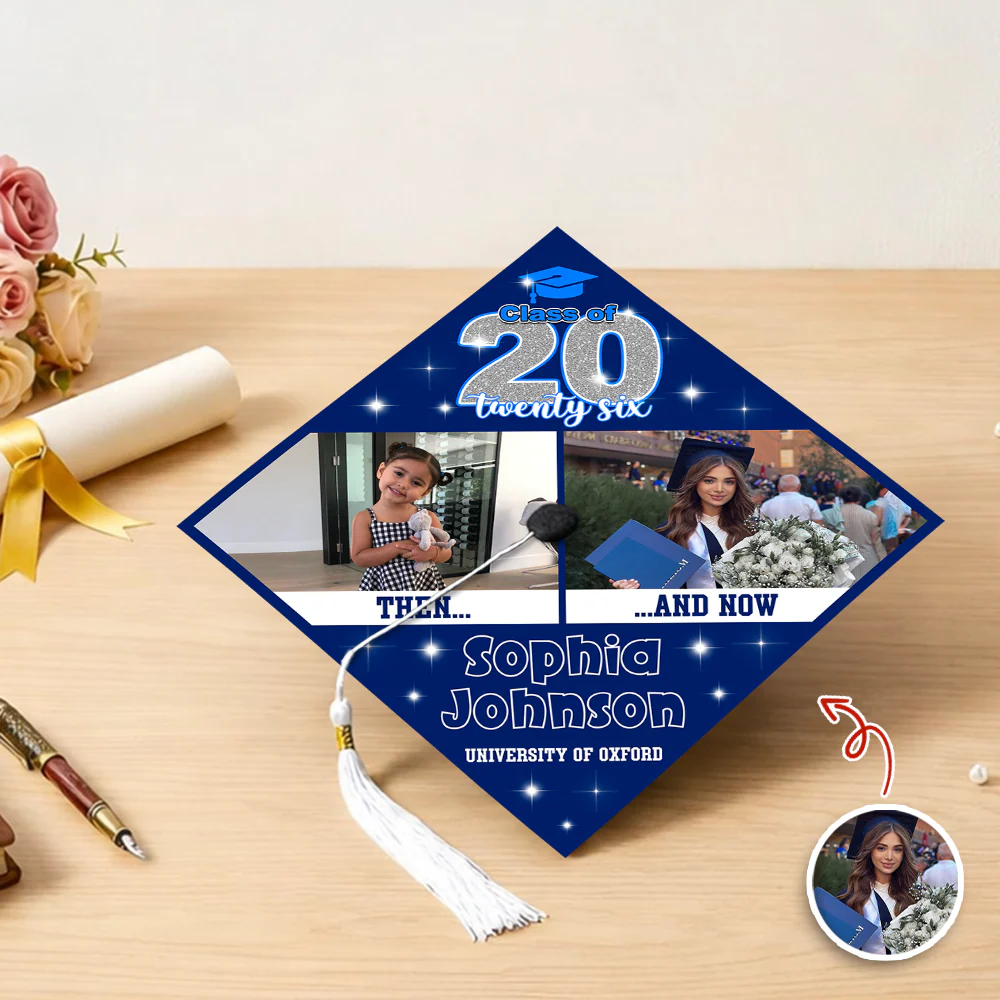 Custom Photo Let's Make Memories All Grown Up Class Of 2026 Graduation Cap Topper HO82 901552 - Image 5