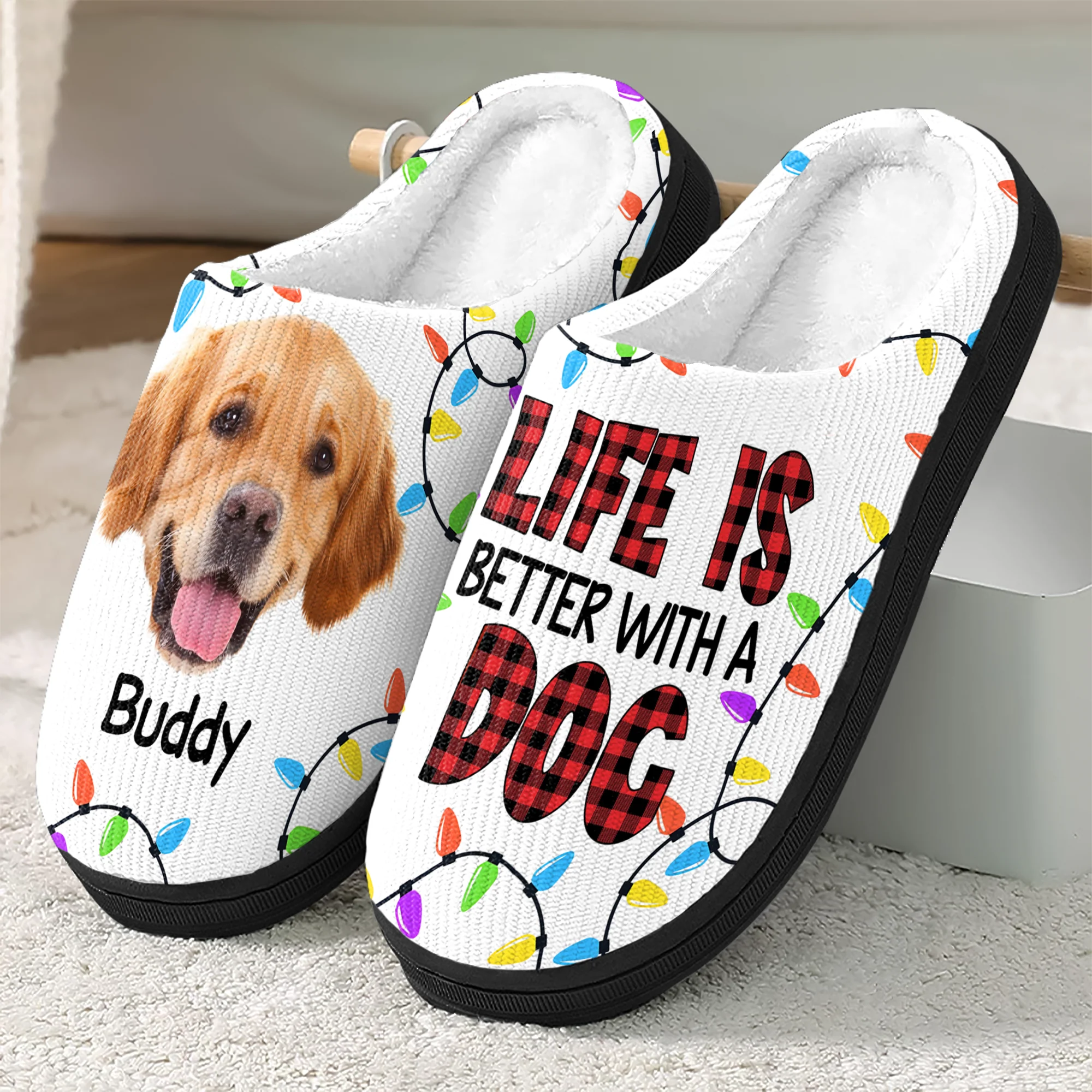Custom Photo Life Is Better With Pet Personalized Slippers Gift For Pet Lovers CH07 896798 - Image 5