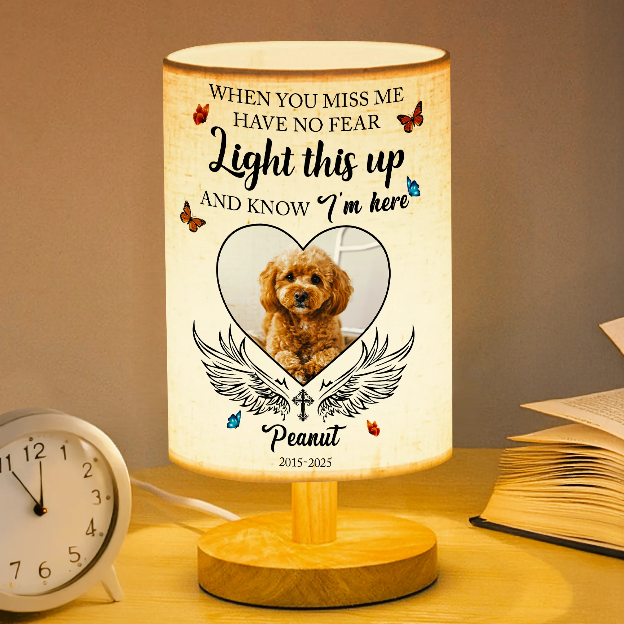 Custom Photo Love Never Leaves, It Lights Up Forever - Memorial Personalized Fabric Lamp CH07 895838 - Image 11
