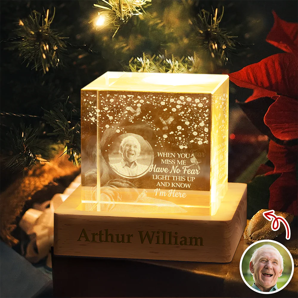 Custom Photo Memorial Engraved Crystal Photo With Light TH10 898241 - Image 11
