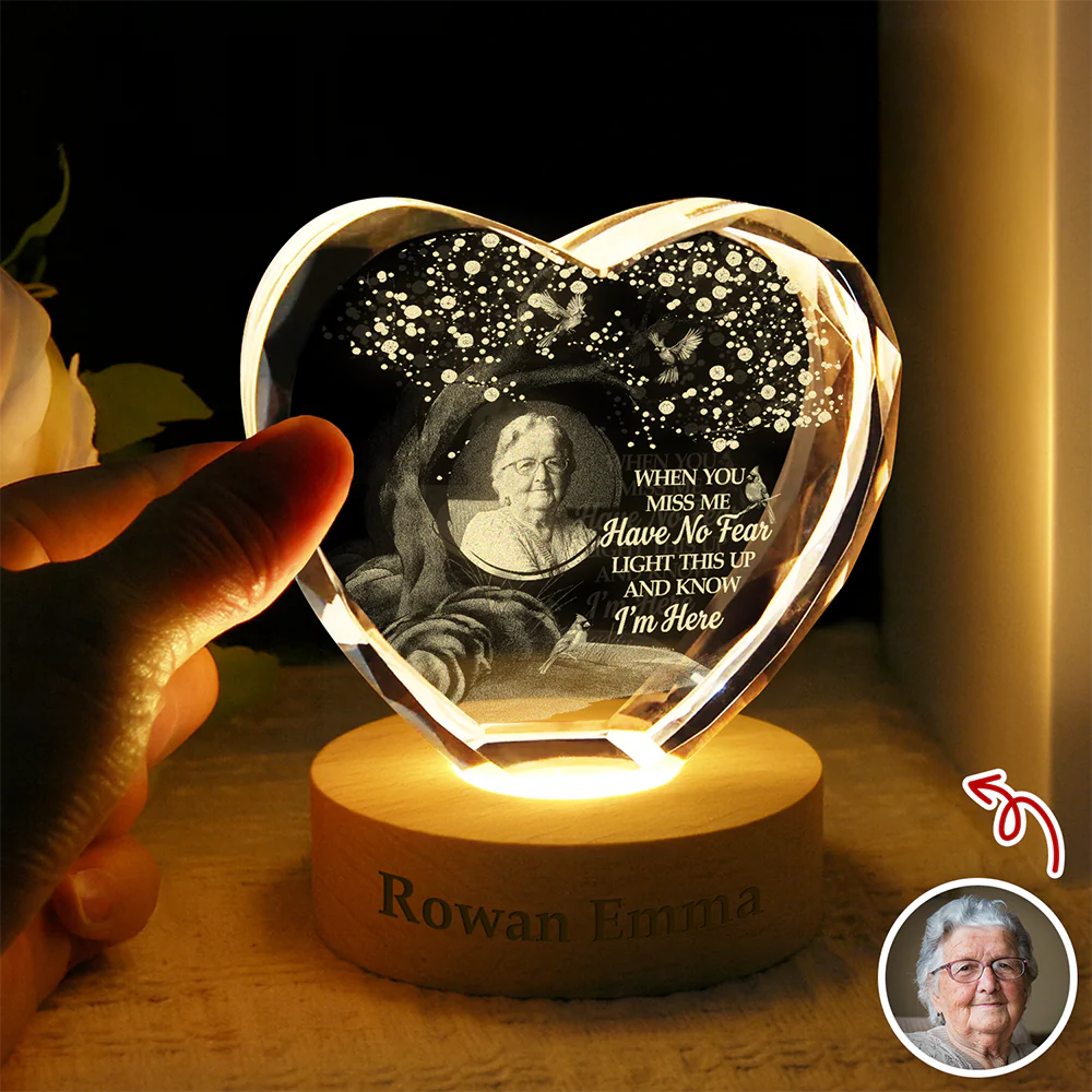 Custom Photo Memorial Engraved Crystal Photo With Light TH10 898241 - Image 2