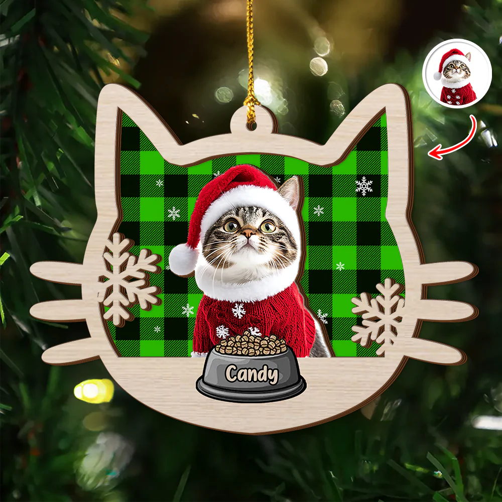 Custom Photo Meowy Christmas 2 Layer Wooden Ornament LM32 895783 - Image 10