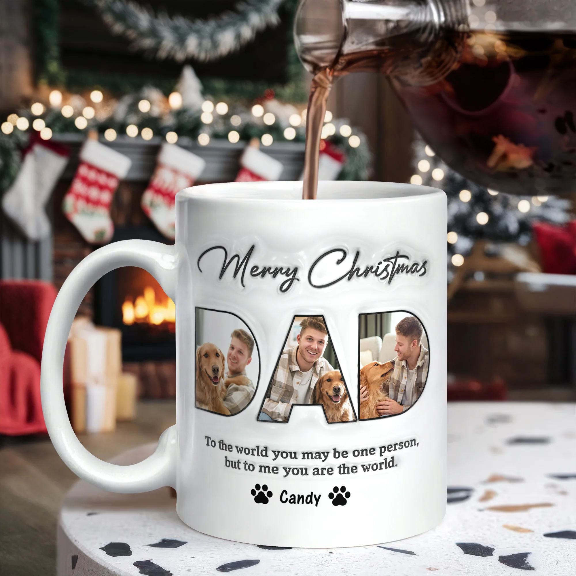 Custom Photo Merry Christmas 3D Inflated Effect Mug For Dad TH10 894315 - Image 6
