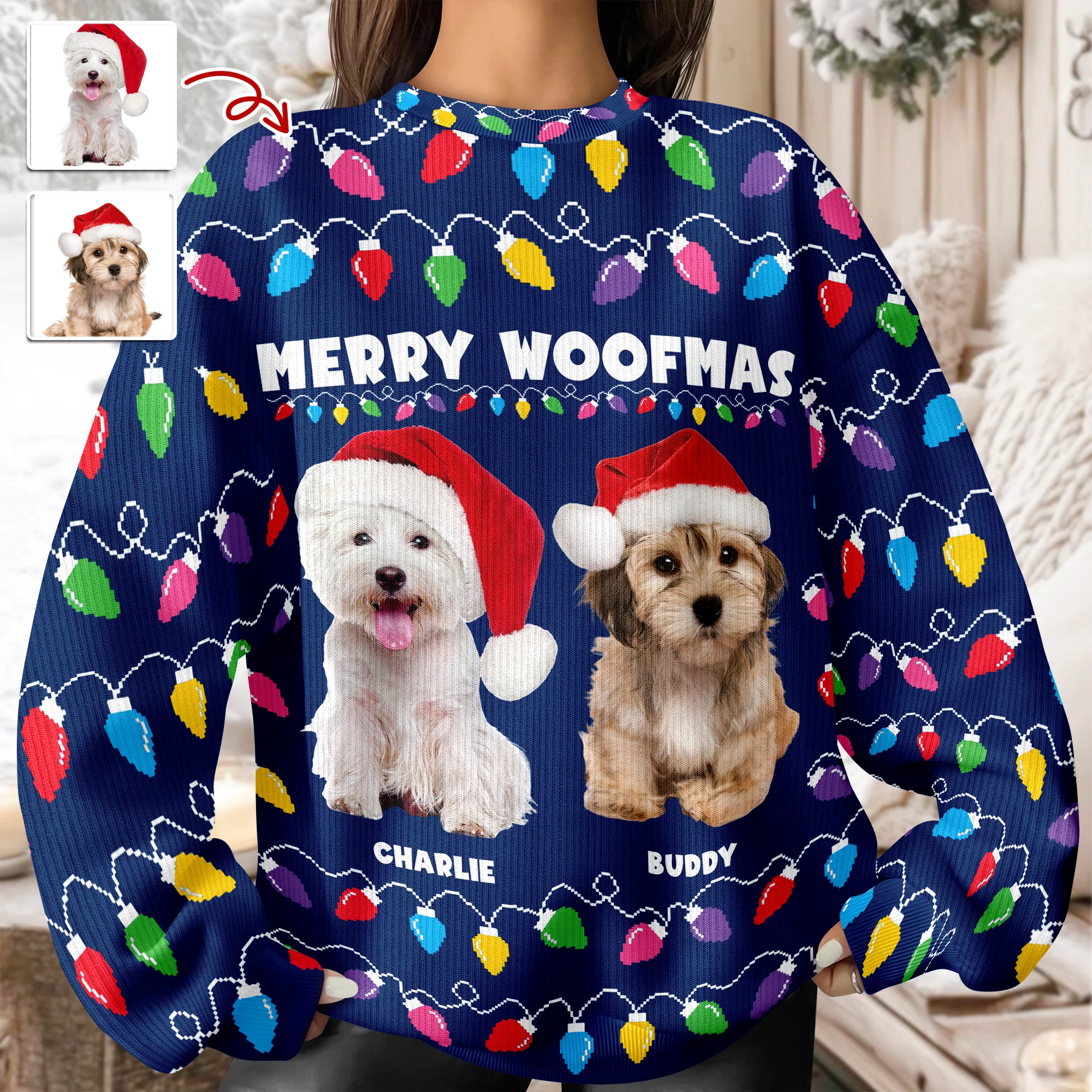 Custom Photo Merry Woofmas Christmas Ugly Sweater HA75 892968 - Image 5