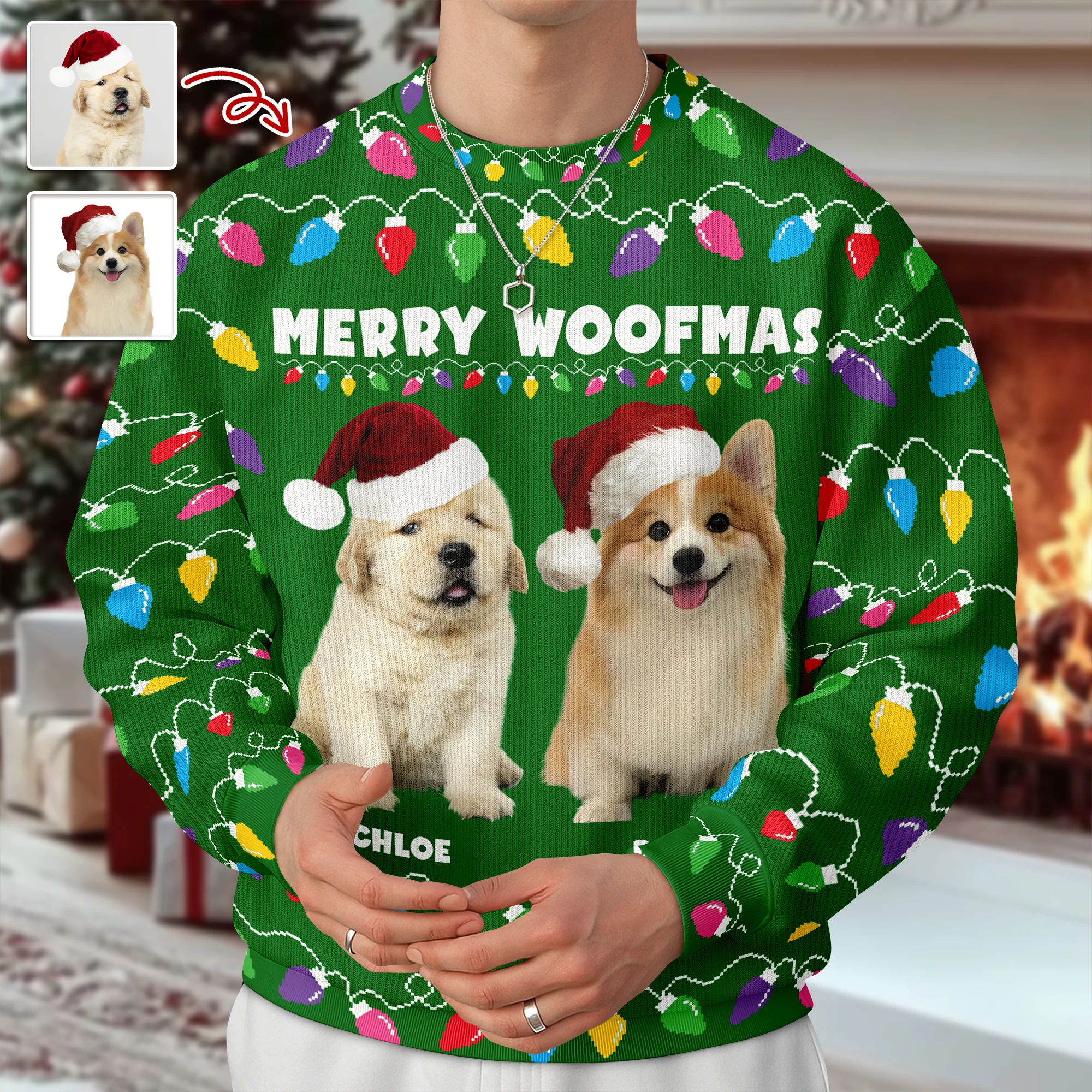 Custom Photo Merry Woofmas Christmas Ugly Sweater HA75 892968 - Image 6