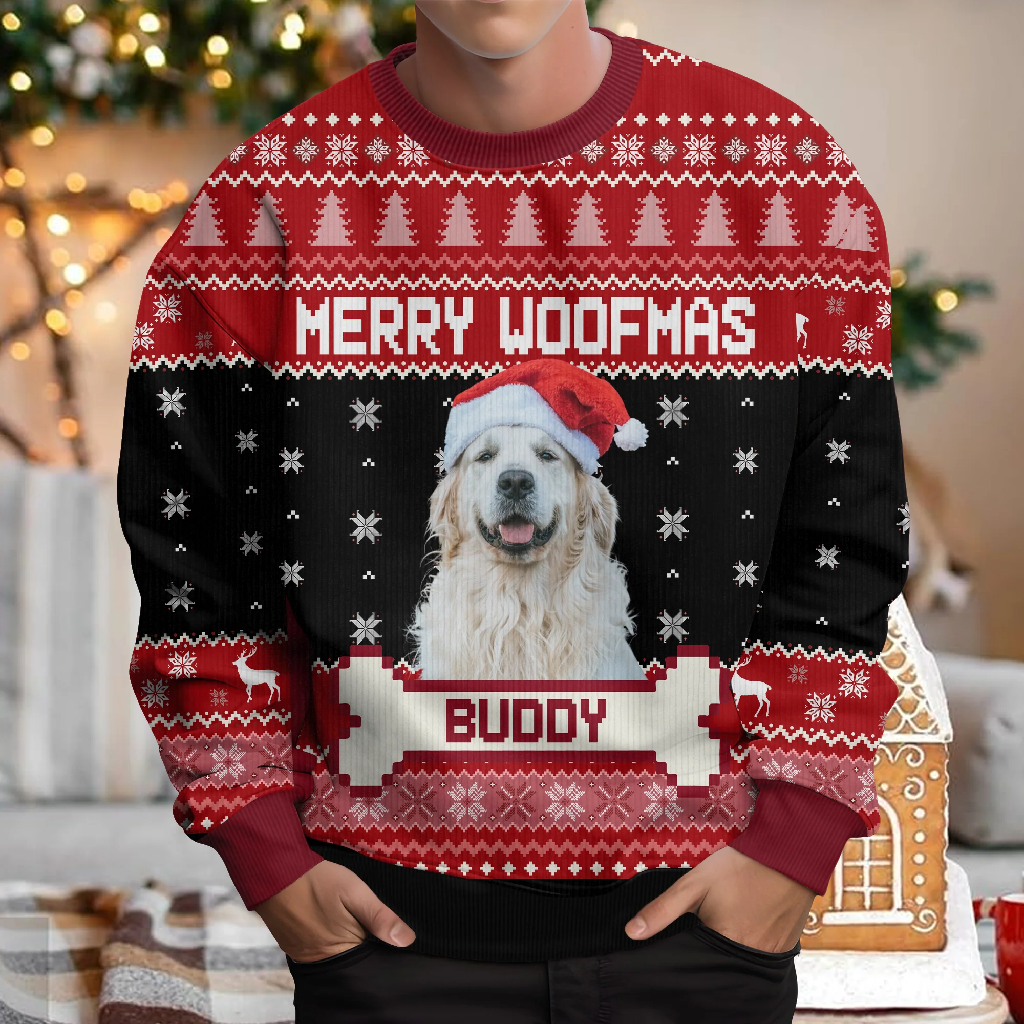 Custom Photo Merry Woofmas Feliz Navidog Ugly Sweater Christmas Gift For Dog Lovers CH07 896442 - Image 7