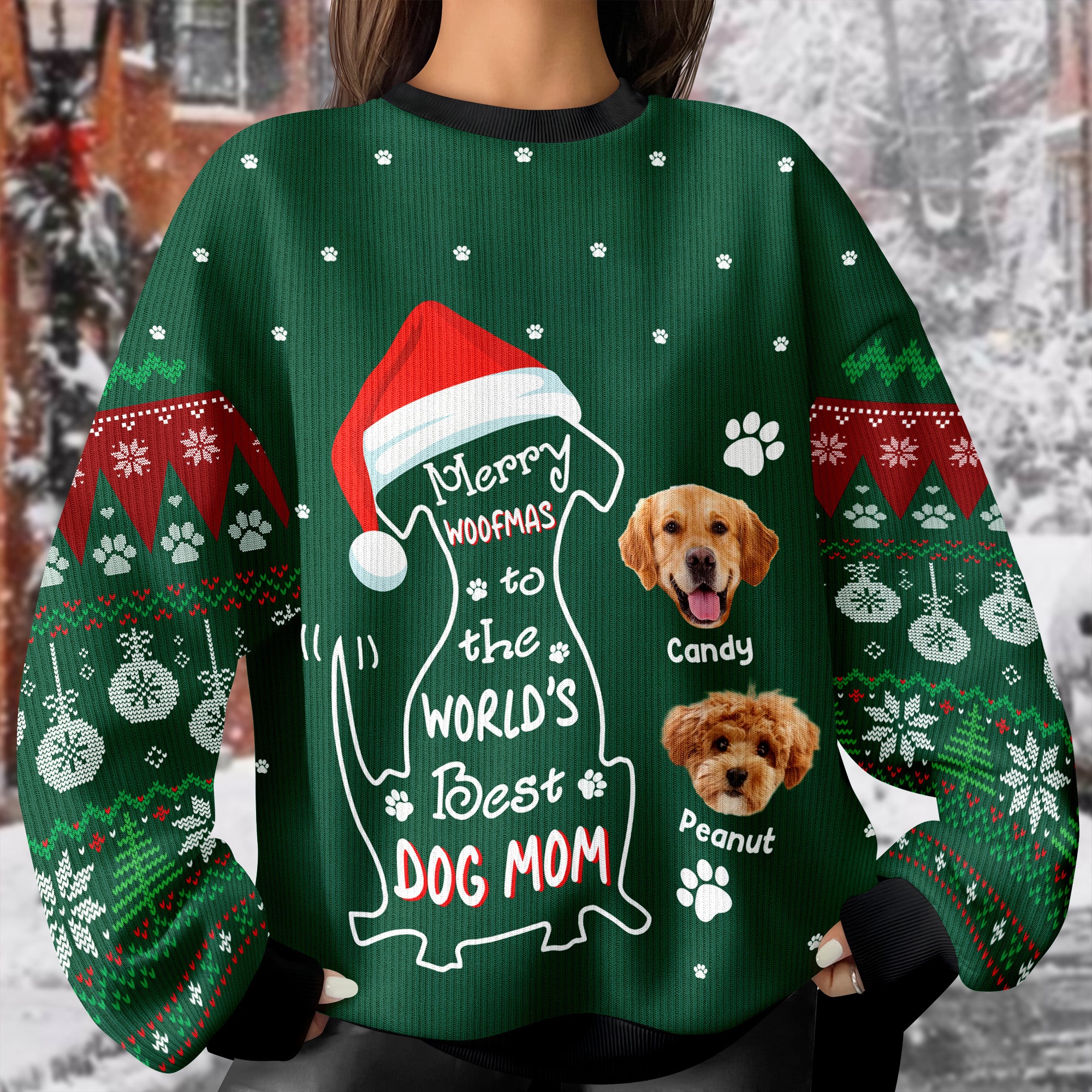 Custom Photo Merry Woofmas To The World Dog Ugly Sweater CH07 899464 - Image 2