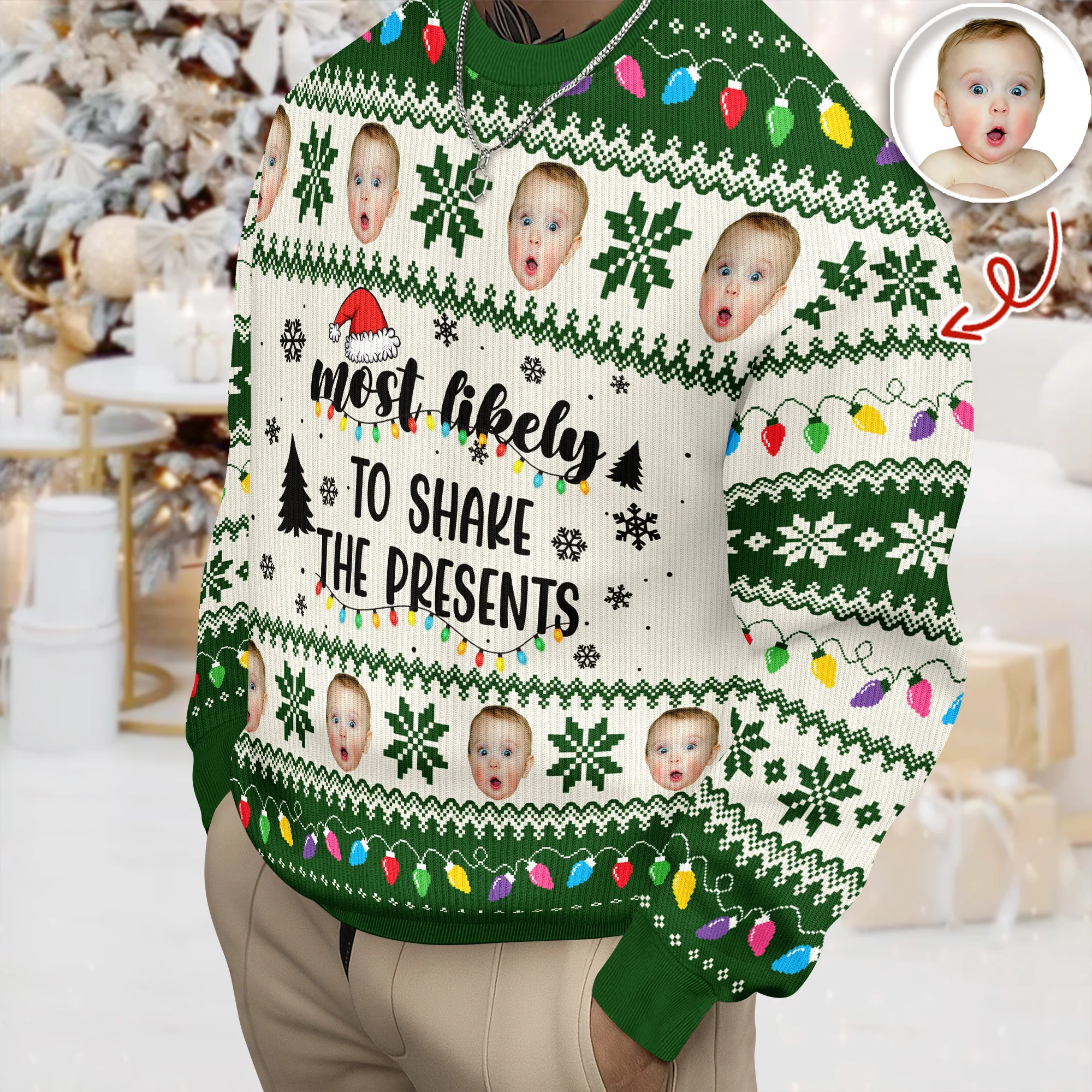 Custom Photo Most Likely To Christmas Personalized Ugly Sweater CH07 896410 - Image 4