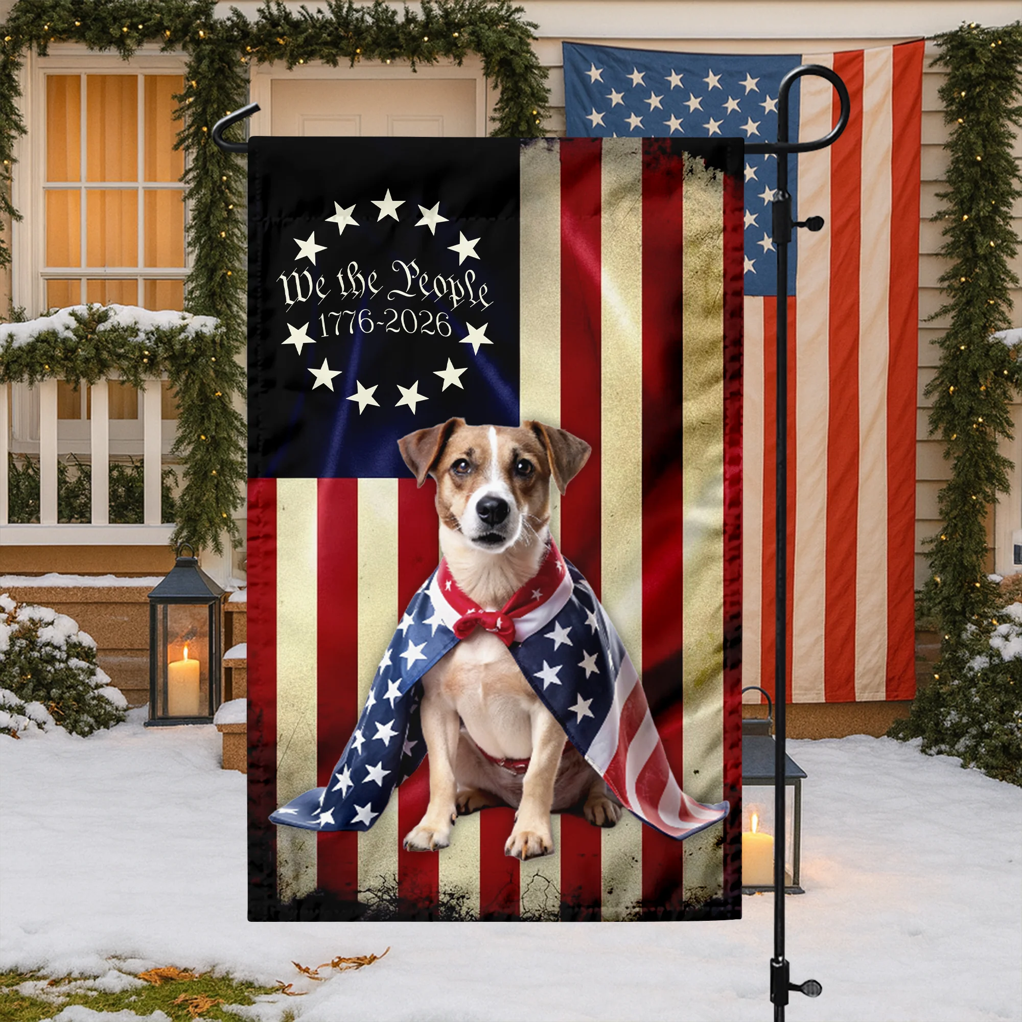 Custom Photo My Dog Loves USA 250 Garden Flag HA75 898906 - Image 2