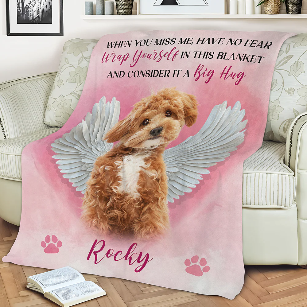 Custom Photo No Longer By My Side But Forever In My Heart - Memorial Personalized Custom Blanket - Sympathy Gift For Pet Owners, Pet Lovers CH07 895840 - Image 2