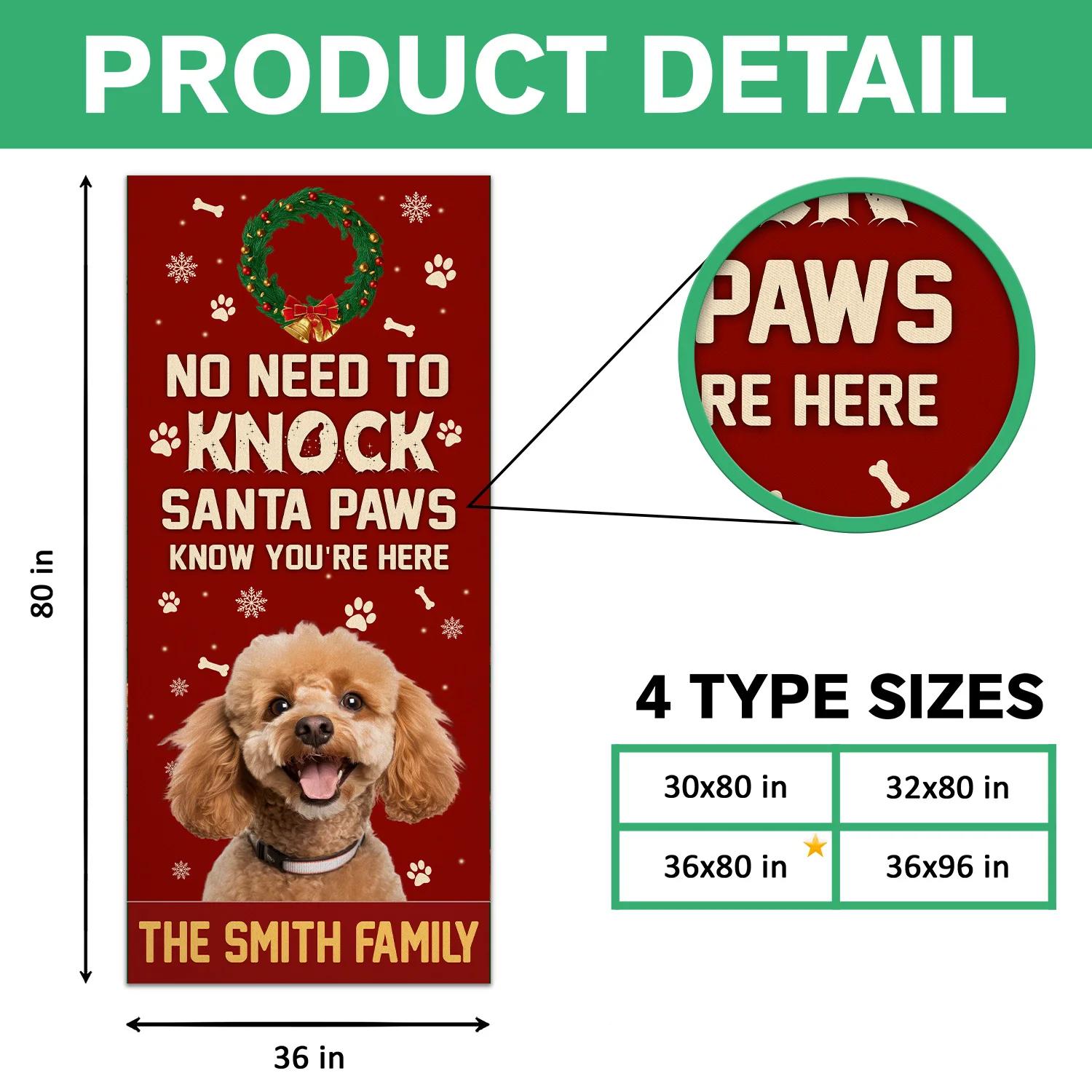 Custom Photo No Need To Knock Santa Paw Know You're Here - Personalized Door Cover CH07 896854 - Image 7