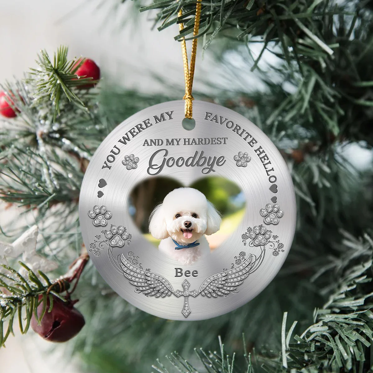 Custom Photo Pet Christmas Memorial Sympathy Ceramic Ornament Gifts For Pet Lovers LM32 893897 - Image 5