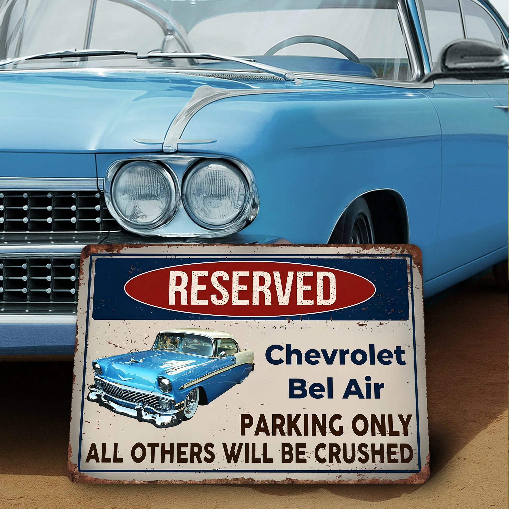 Custom Photo Reserved Parking Only All Others Will Be Crushed Car Metal Sign TH10 894237 - Image 4