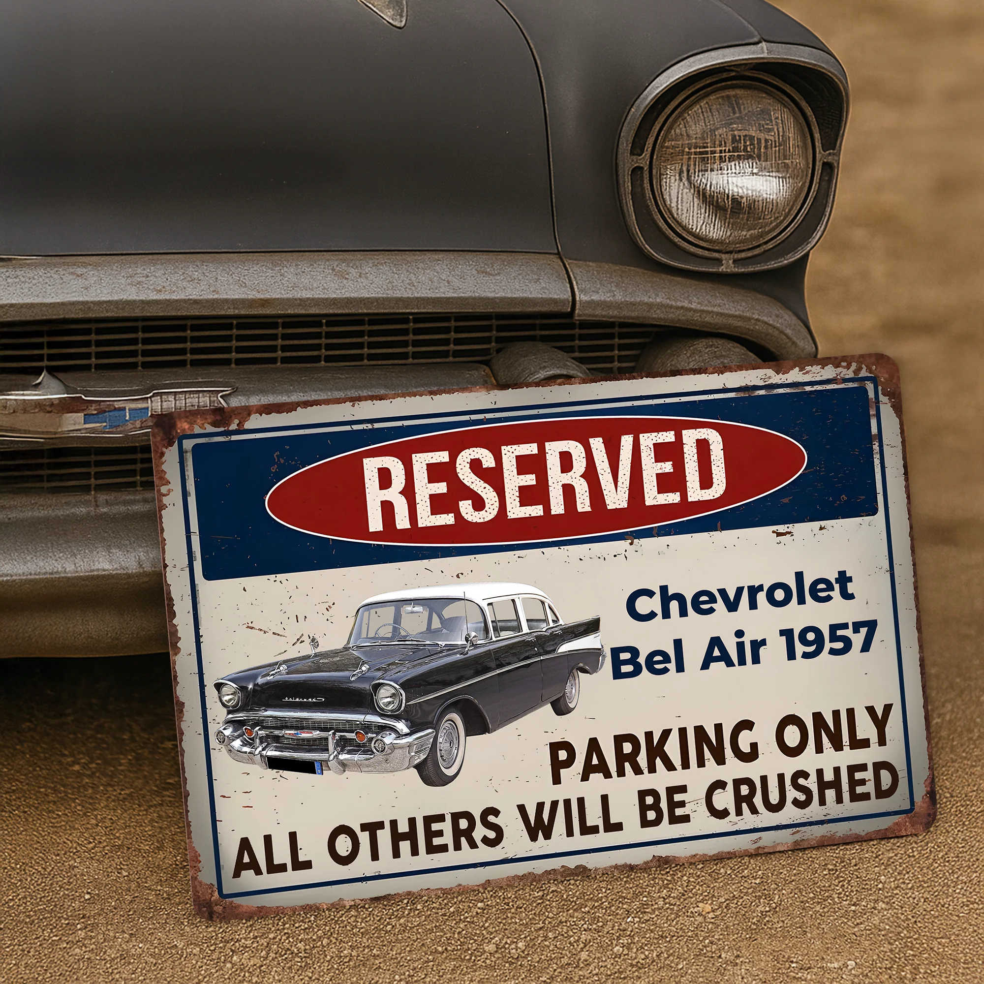 Custom Photo Reserved Parking Only All Others Will Be Crushed Car Metal Sign TH10 894237 - Image 5
