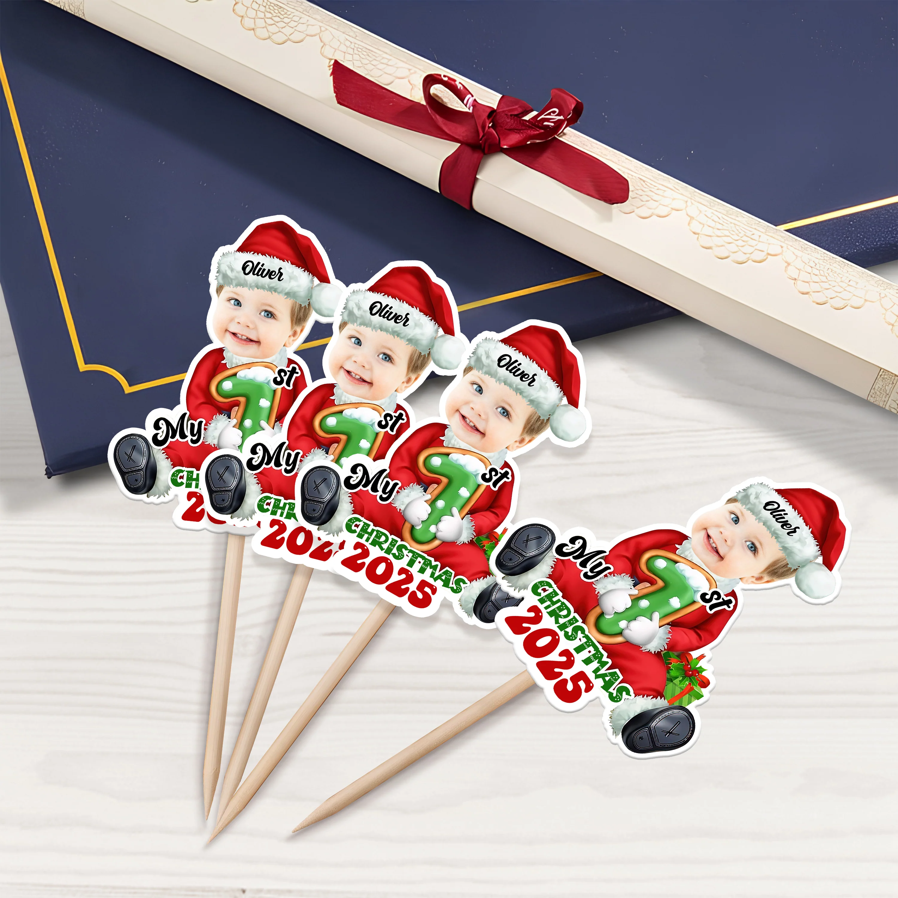 Custom Photo Santa Baby Christmas Cupcake Toppers LM32 893913 - Image 10