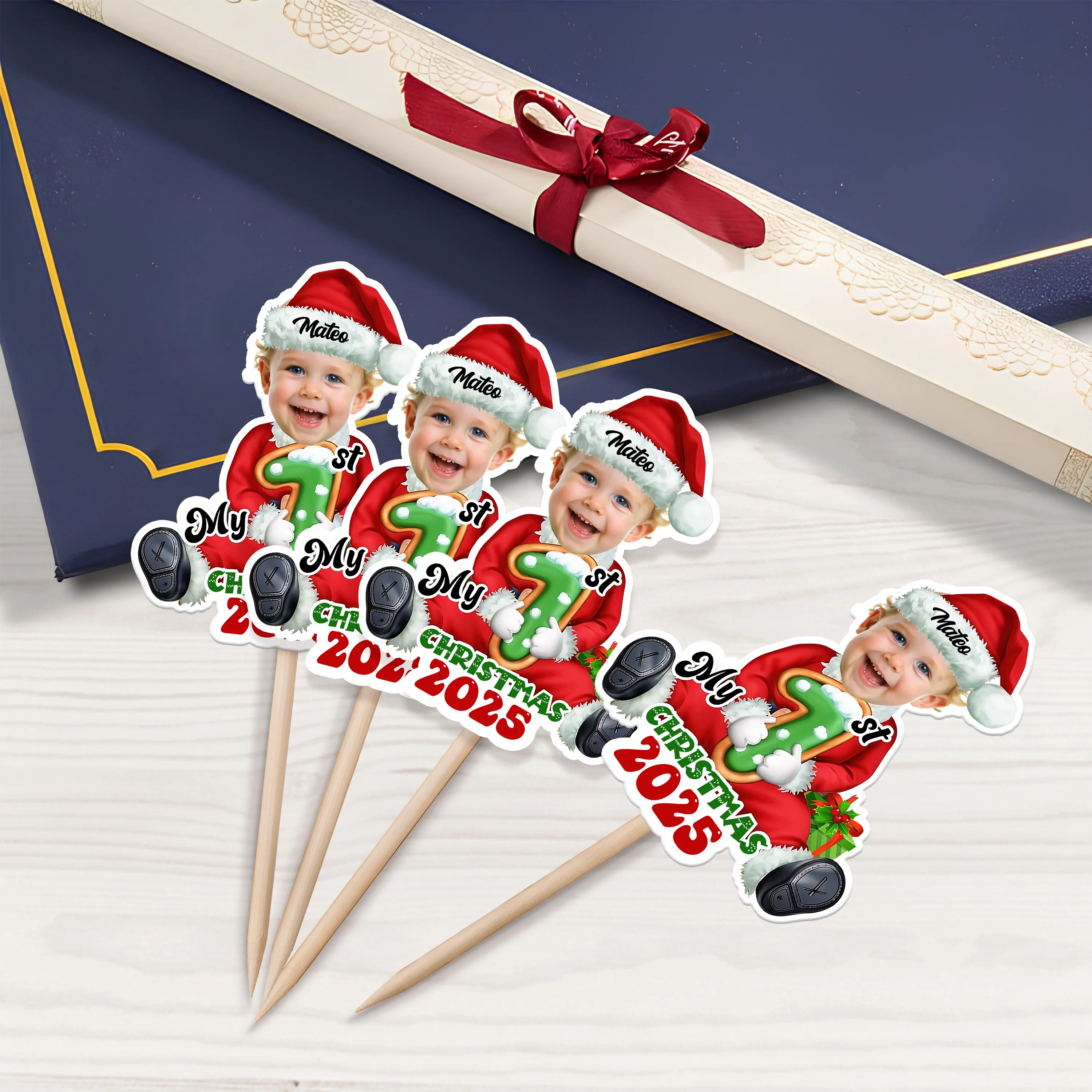 Custom Photo Santa Baby Christmas Cupcake Toppers LM32 893913 - Image 11