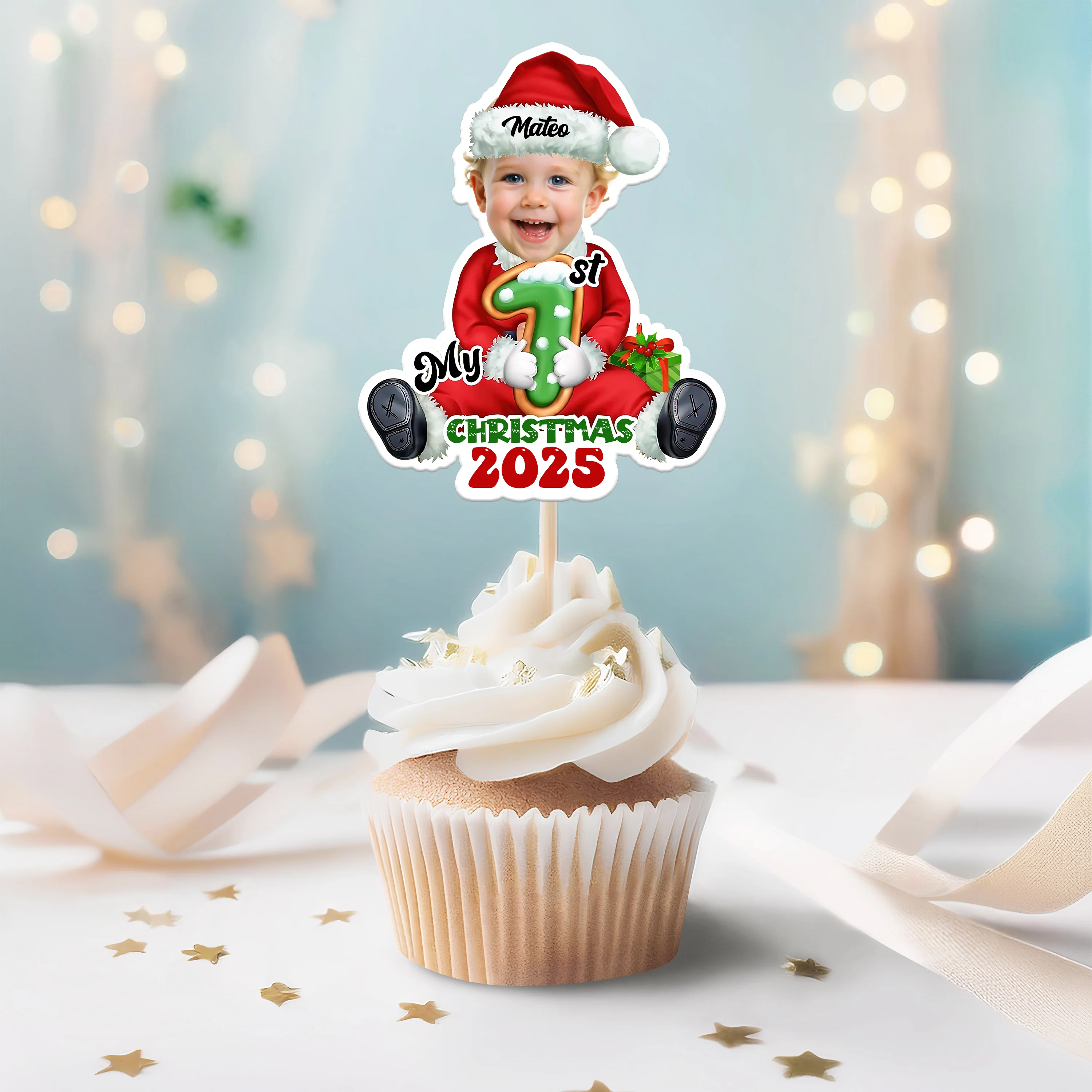 Custom Photo Santa Baby Christmas Cupcake Toppers LM32 893913 - Image 12