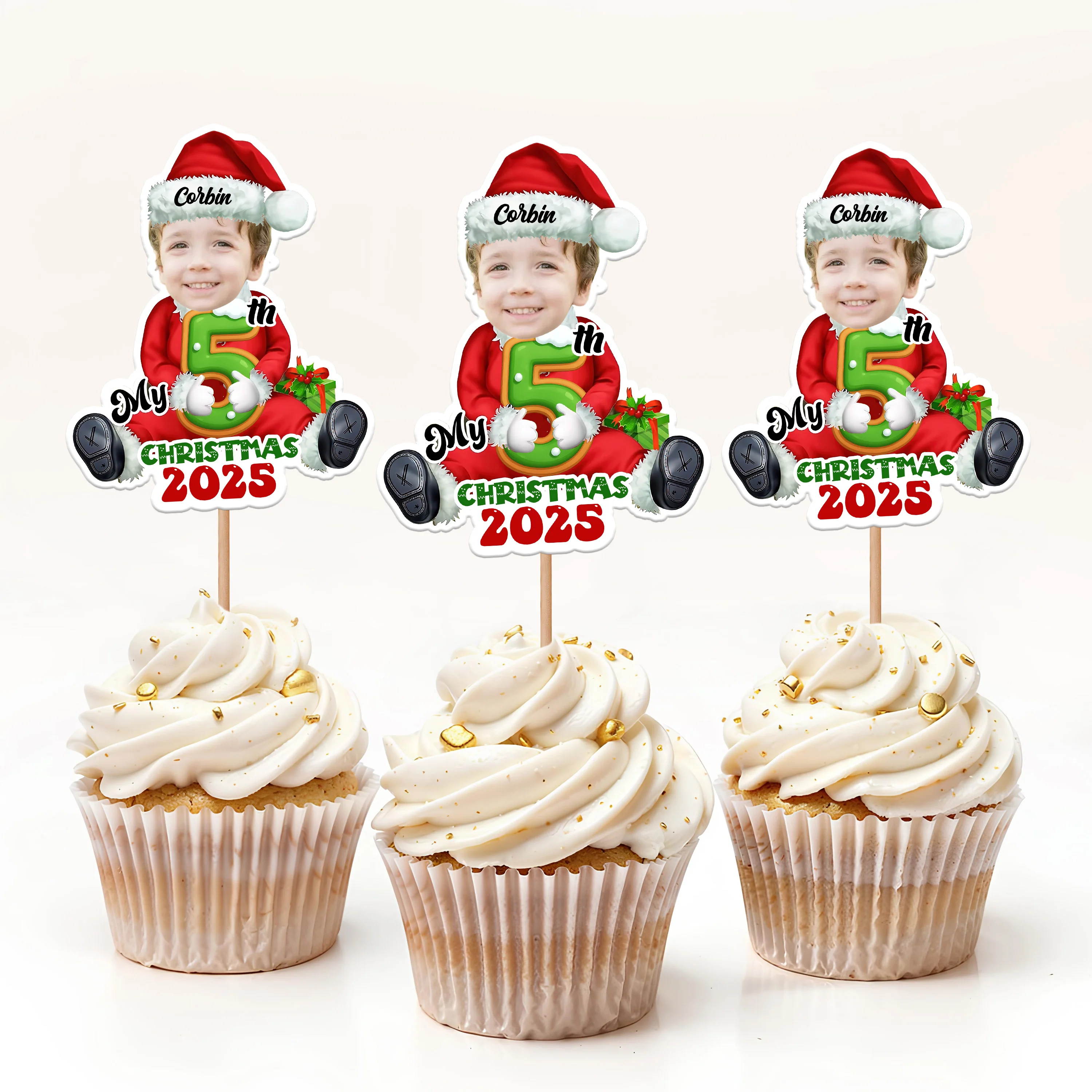 Custom Photo Santa Baby Christmas Cupcake Toppers LM32 893913 - Image 19