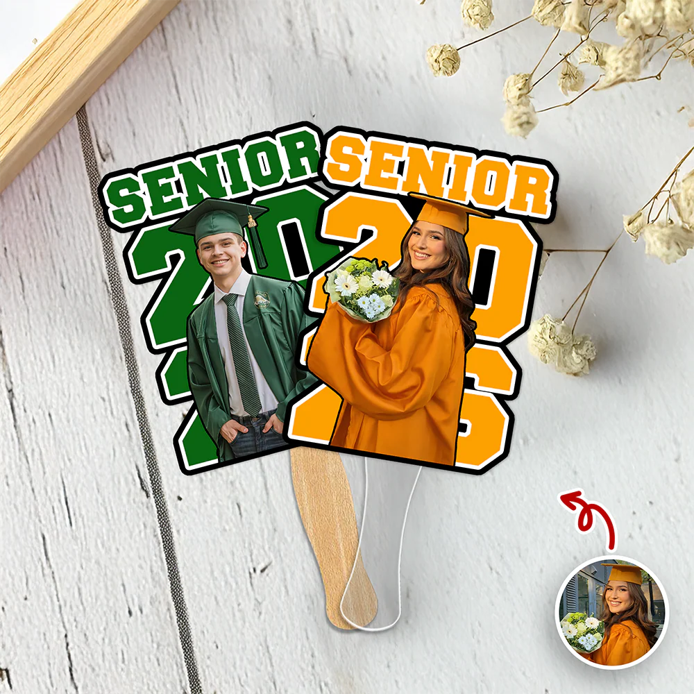 Custom Photo Senior 2026 Face Fan – Personalized Graduation Party Fan LM32 899455 - Image 3