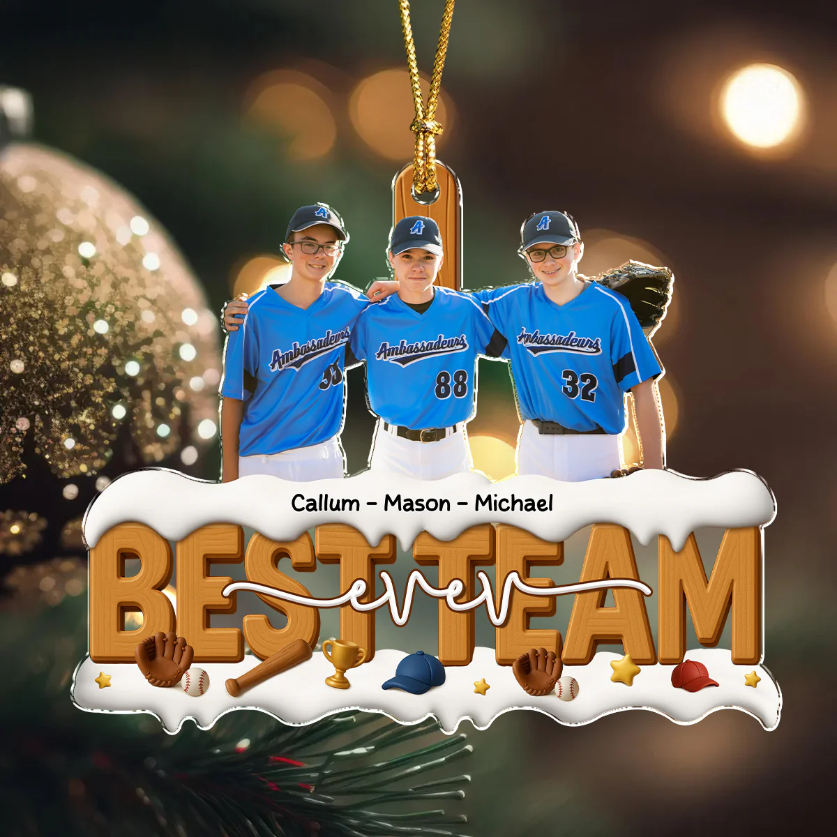 Custom Photo The Best Football Team Ever Personalized Acrylic Ornament LM32 895993 - Image 2