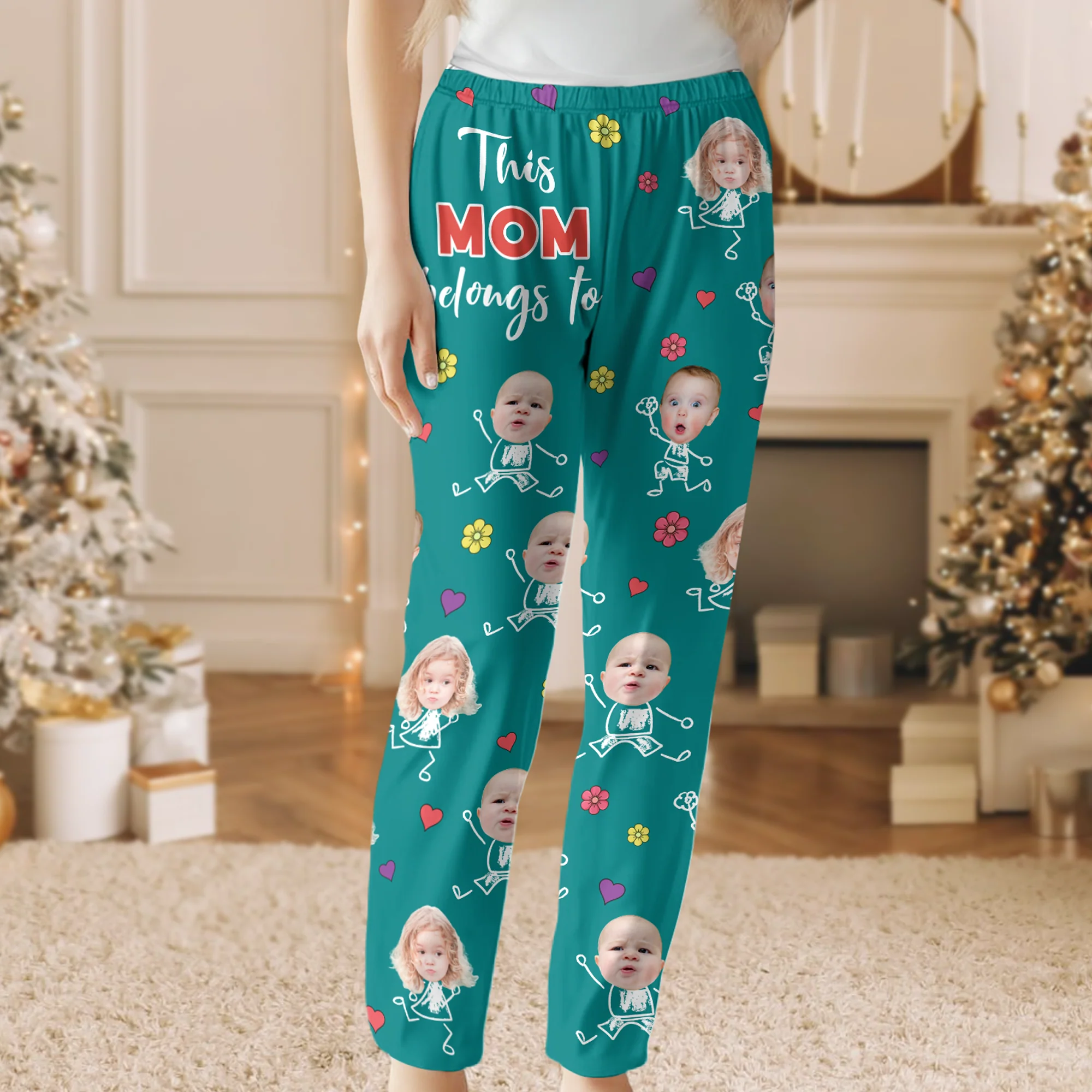 Custom Photo This Mommy Belongs To Grandkids Pajama Pants For Mama TH10 894195 - Image 3