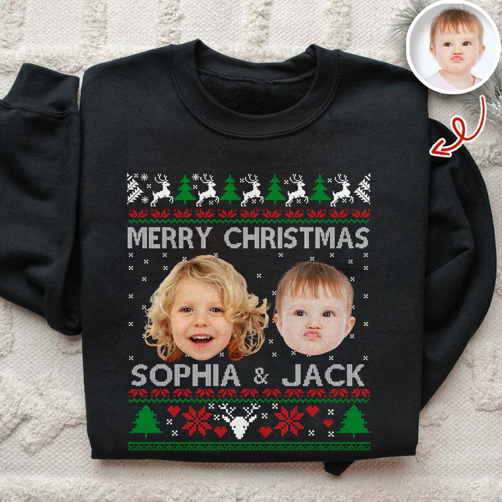 Custom Photo Ugly Christmas Sweatshirt Gift For Family TH10 896381 - Image 5