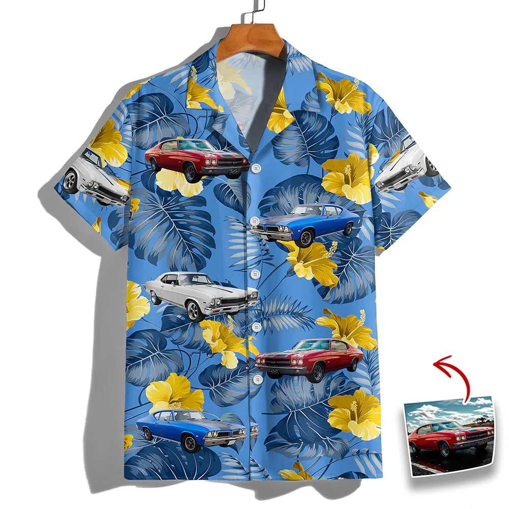 Custom Photo Vintage Car Aloha Hawaiian Shirt Gift For Car Lovers TH10 170035 - Image 4