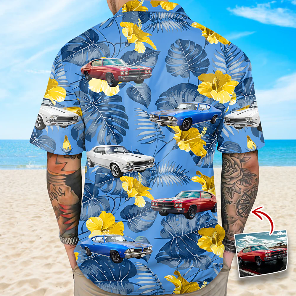 Custom Photo Vintage Car Aloha Hawaiian Shirt Gift For Car Lovers TH10 170035 - Image 5
