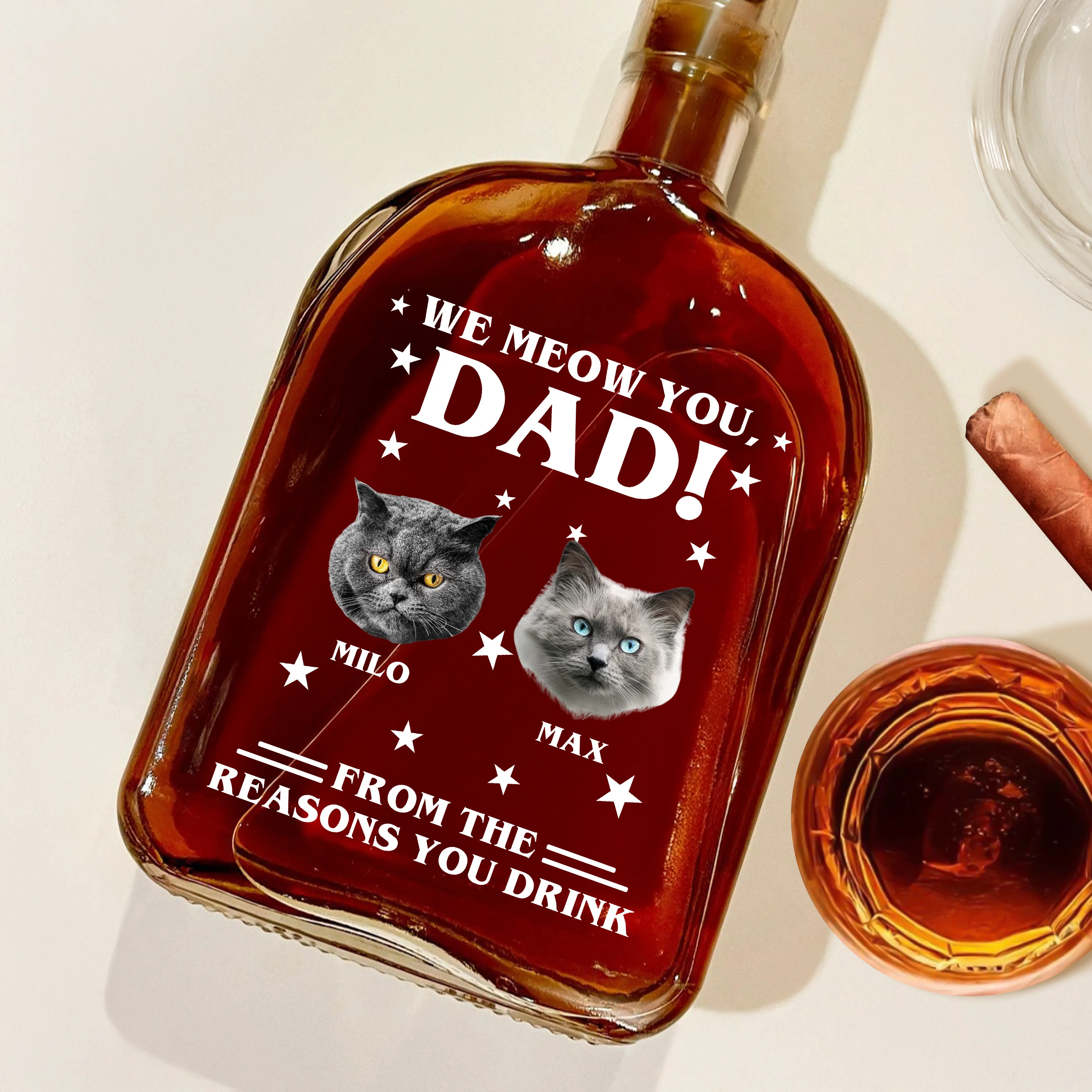 Custom Photo We Meow You - Cat Personalized Custom Whiskey Bottle - Father's Day, Gift For Dad, Pet Owners, Pet Lovers HO82 894078 - Image 15