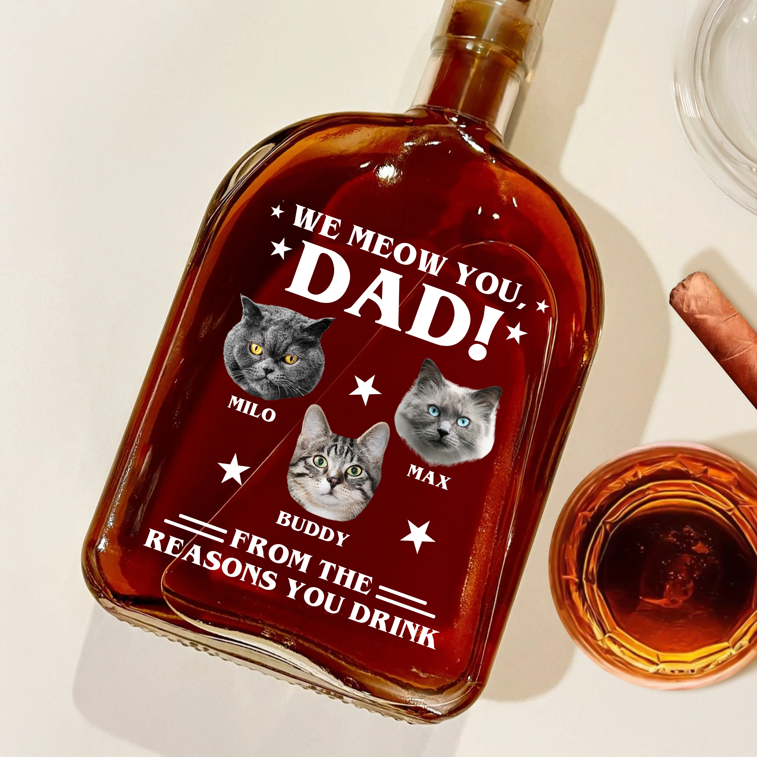 Custom Photo We Meow You - Cat Personalized Custom Whiskey Bottle - Father's Day, Gift For Dad, Pet Owners, Pet Lovers HO82 894078 - Image 18