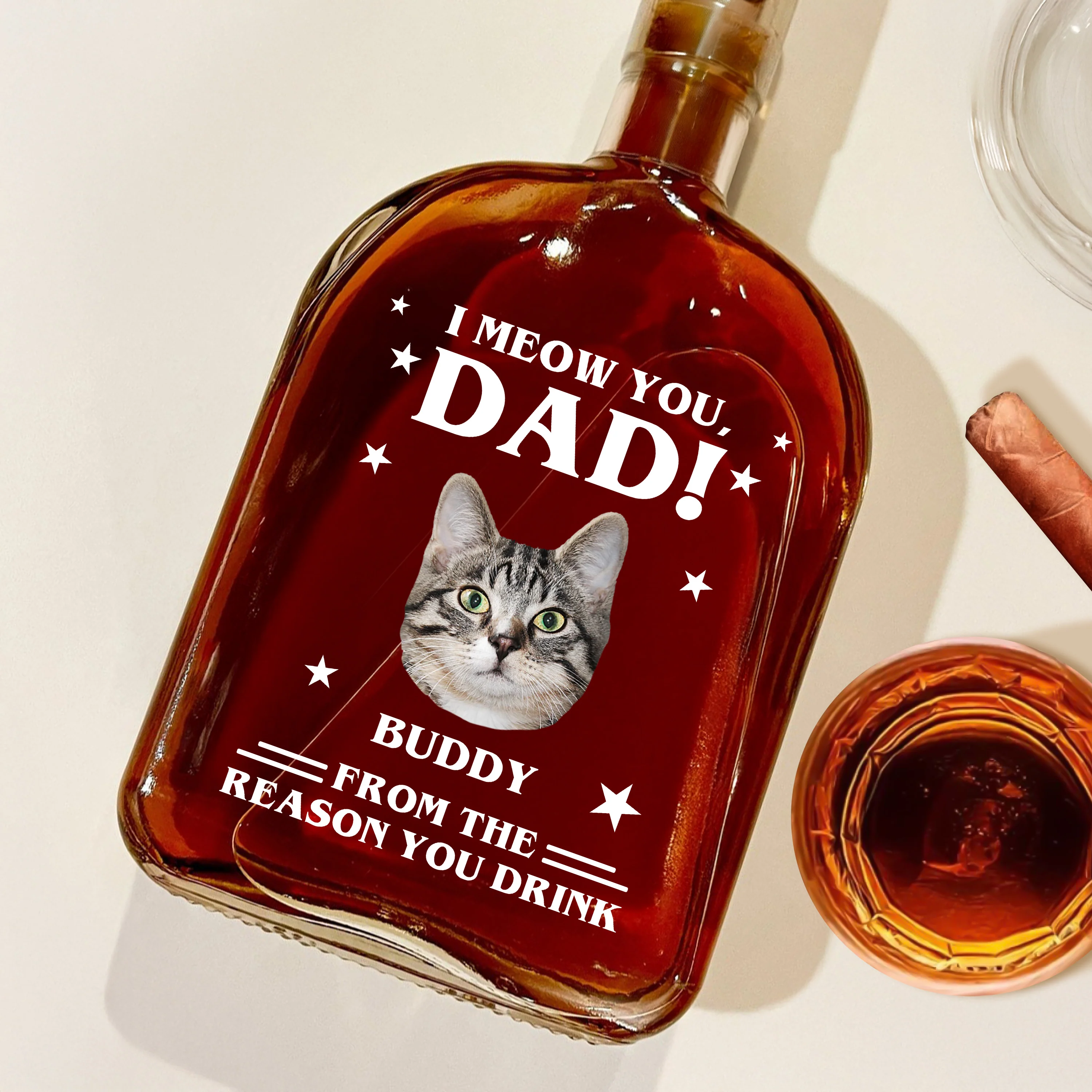 Custom Photo We Meow You - Cat Personalized Custom Whiskey Bottle - Father's Day, Gift For Dad, Pet Owners, Pet Lovers HO82 894078 - Image 6