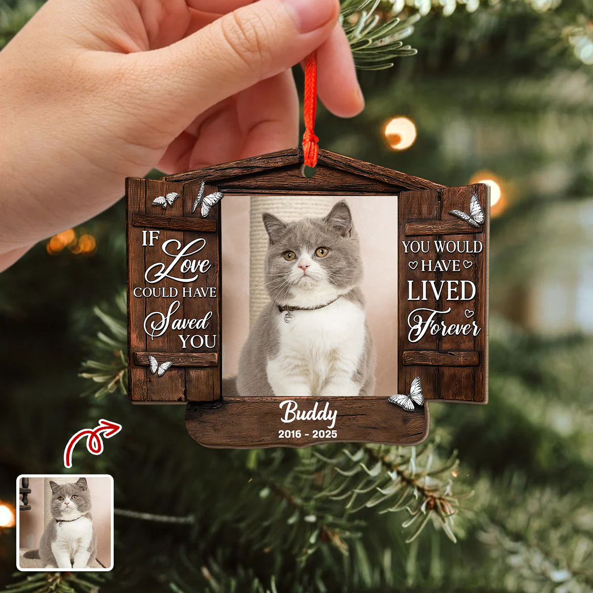 Custom Photo You Would Have Lived Forever - Personalized Wooden Ornament Memorial Gift For Cat Lovers LM32 895879 - Image 2