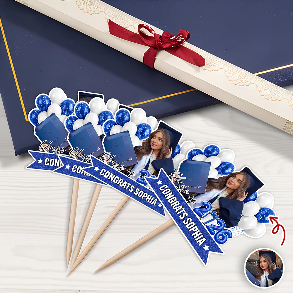 Custom Senior Photo Class Of 2026 Cupcake Topper Graduation Party CH07 910666 - Image 3