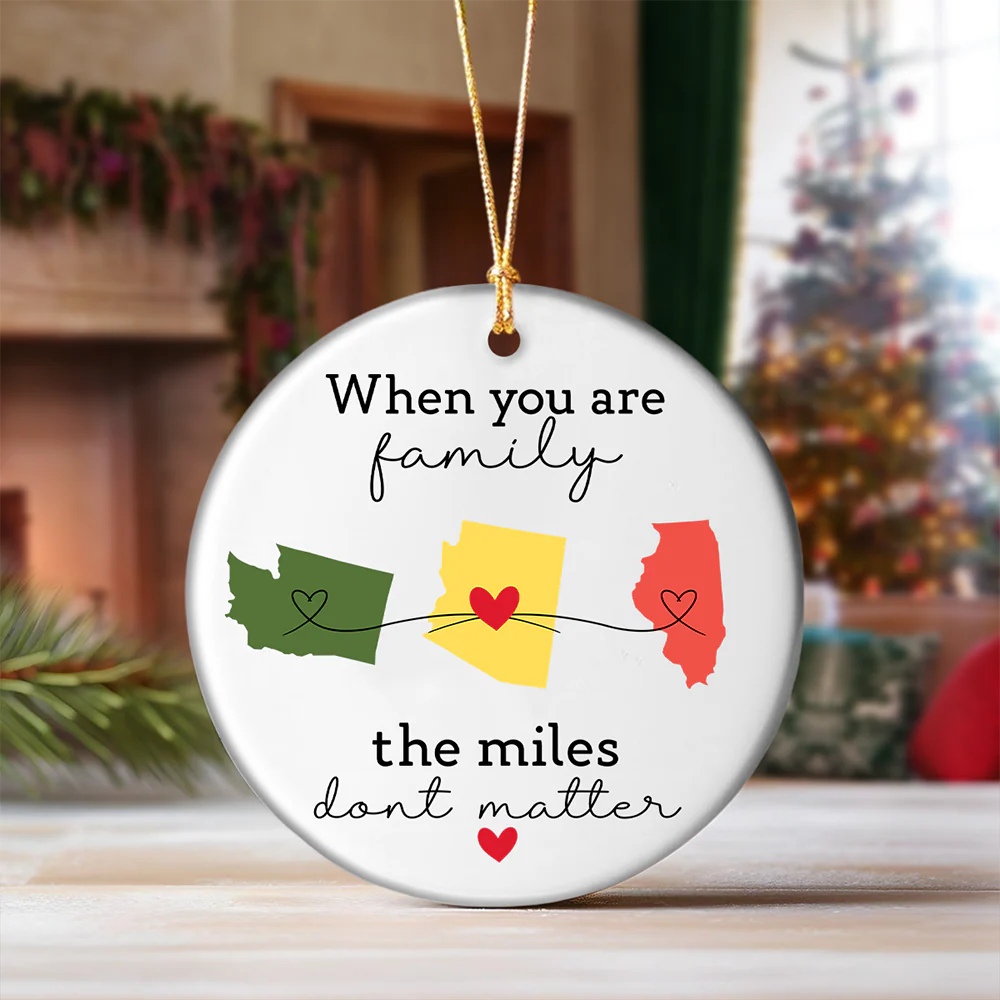 Custom State to State Long Distance Gift - Personalized Family Ceramic Ornament HO82 894662 - Image 6