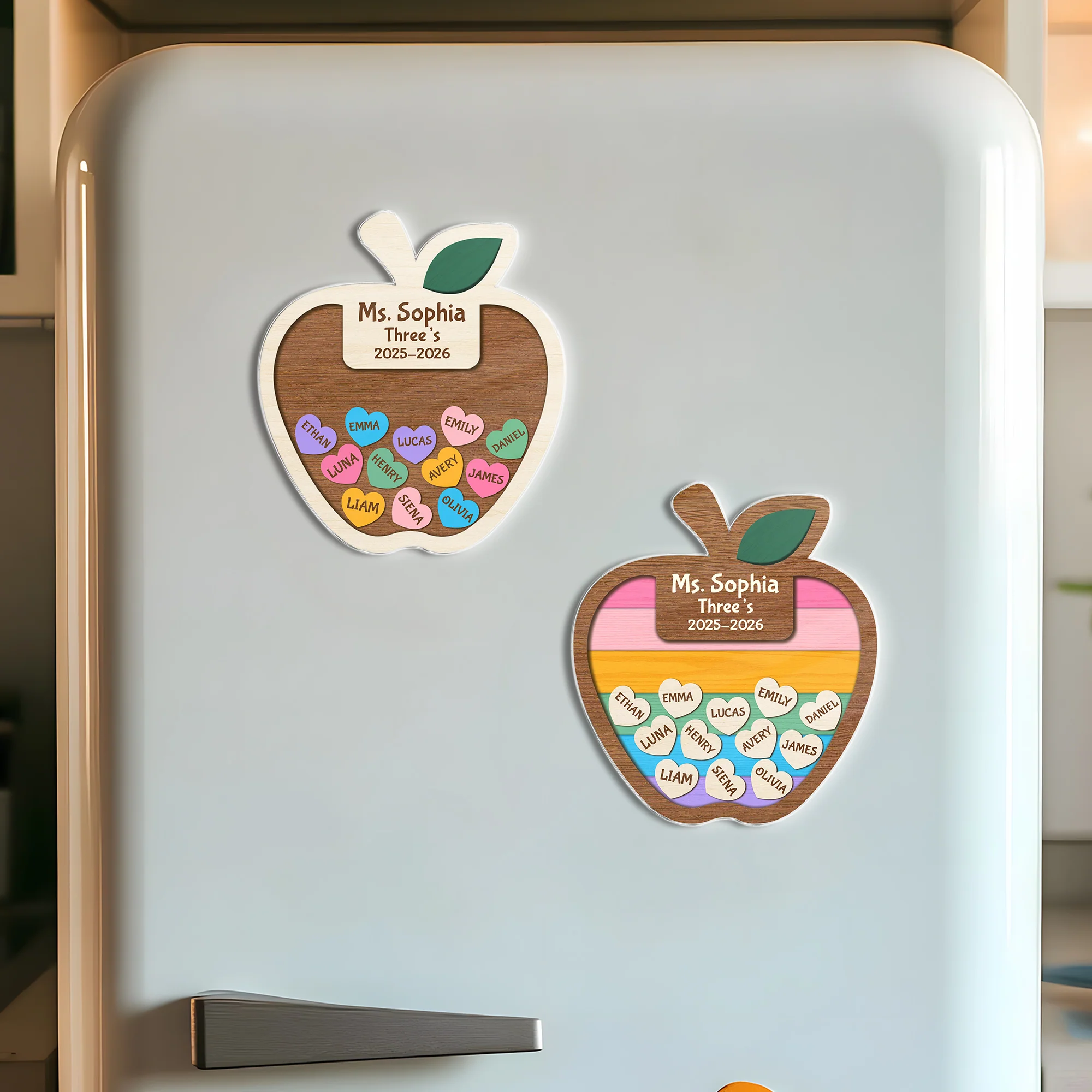 Custom Thank You Teacher – Personalized Apple Shaker Locker Magnet Gift from Students HO82 894306 - Image 2