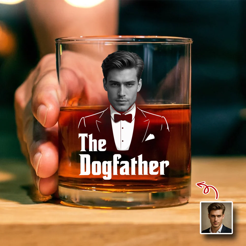 Custom The Dogfather Photo Whiskey Glass Gift For Dod Dad TH10 896731 - Image 2