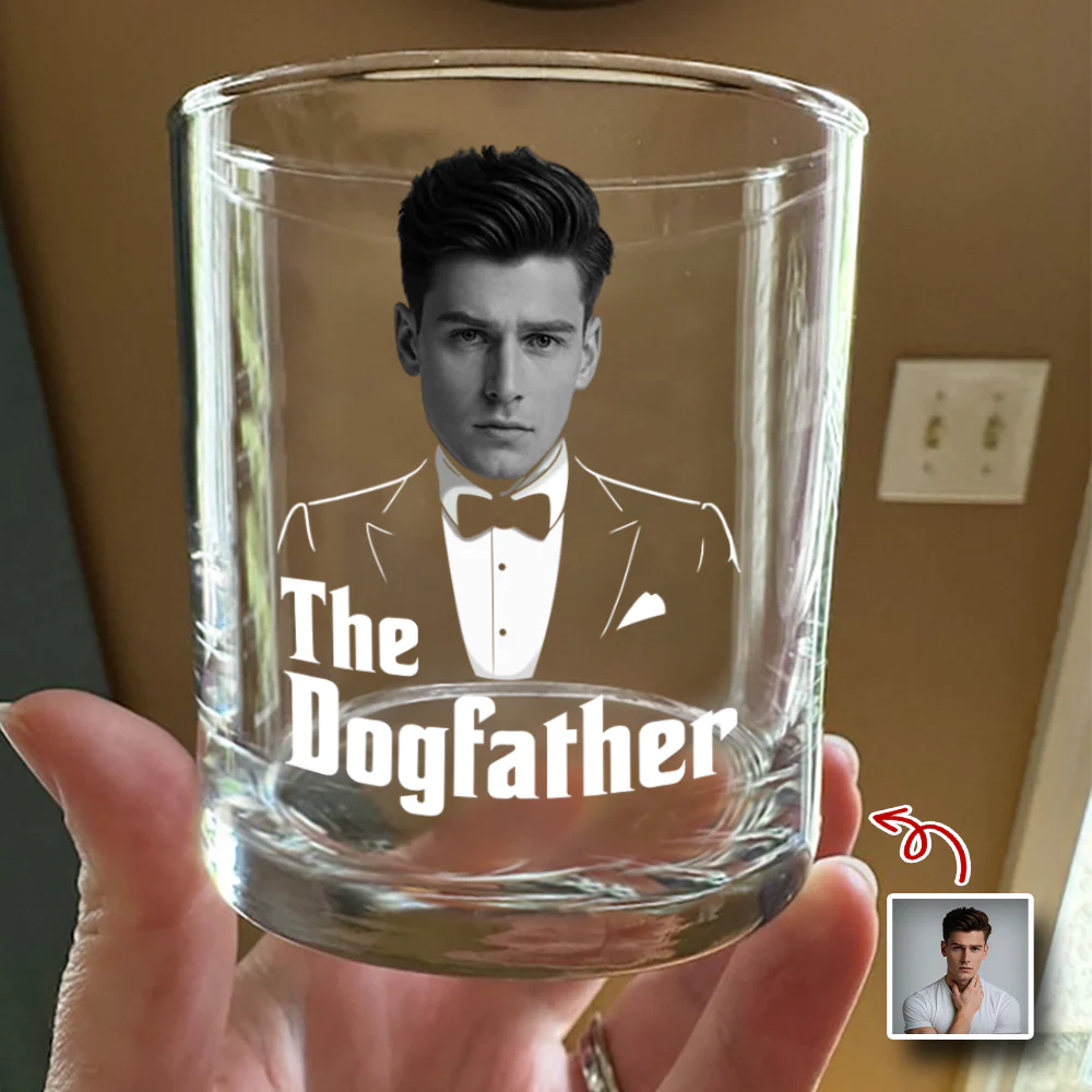 Custom The Dogfather Photo Whiskey Glass Gift For Dod Dad TH10 896731 - Image 3