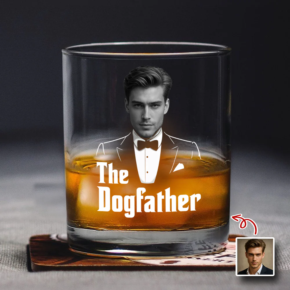 Custom The Dogfather Photo Whiskey Glass Gift For Dod Dad TH10 896731 - Image 5