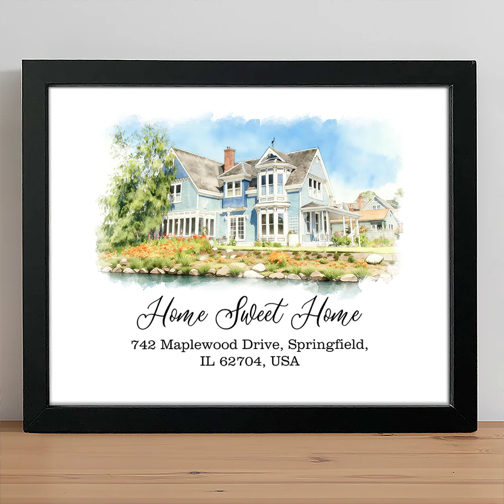 Custom Watercolor Photo Home Sweet Home Picture Frame LM32 899477 - Image 5