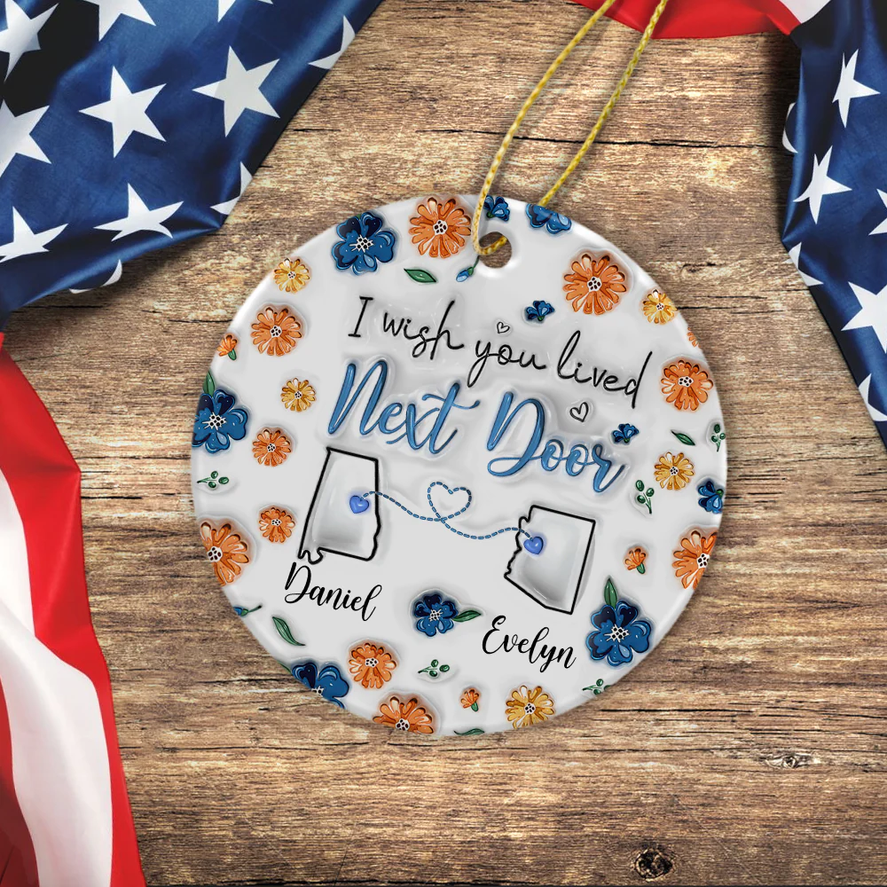 Distance Means So Little When Someone Means So Much - Personalized 3D Effect Ceramic Ornament LM32 895355 - Image 7
