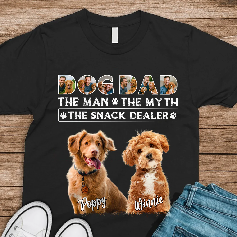 Dog Dad The Man The Myth The Snack Dealer Custom Photo Dog Dad Shirt CH07 895890 - Image 2