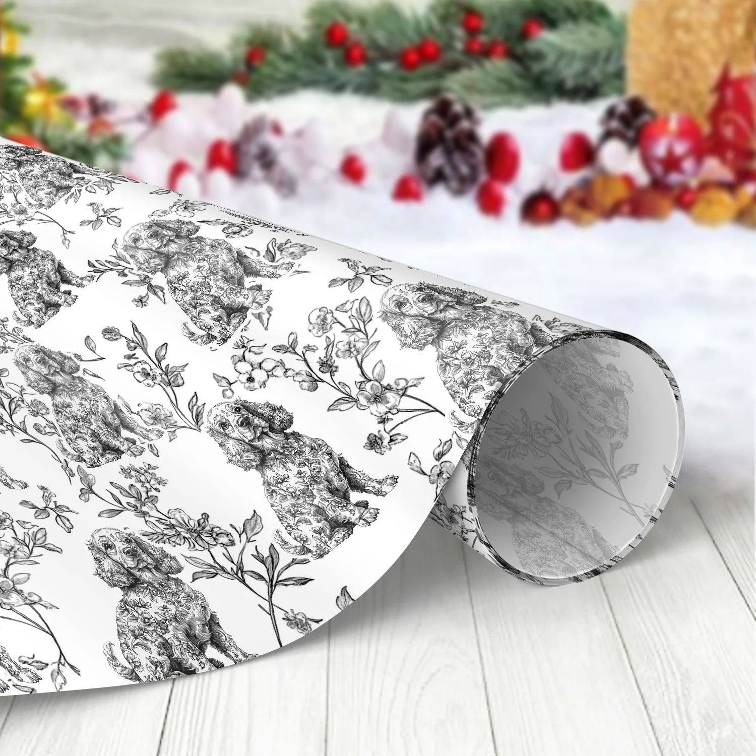 Dog Toile Fabri - Personalized Wrapping Paper Gift For Dog Lover CH07 896304 - Image 6