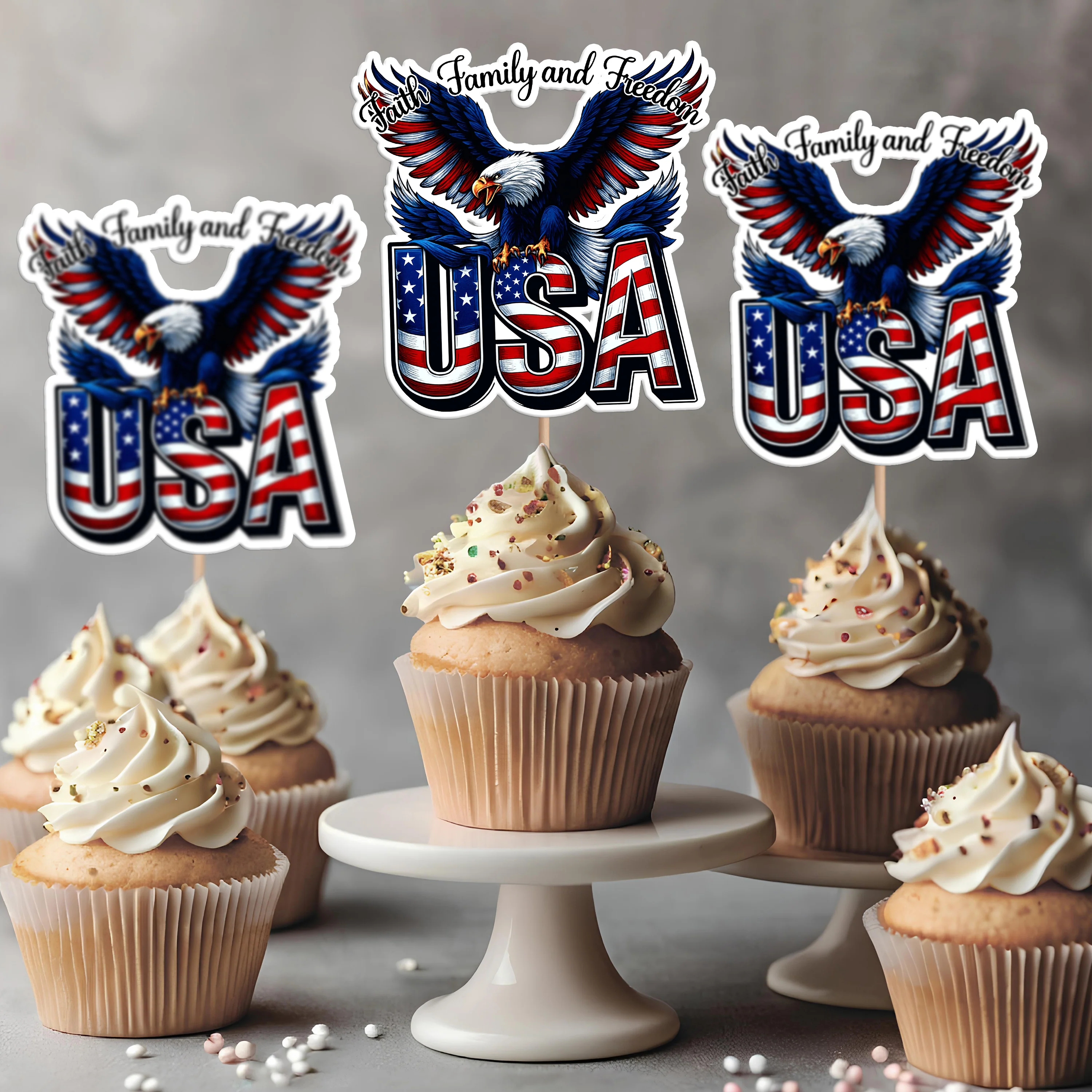 Faith, Family & Freedom 250 Years America Cupcake Topper HA75 898836 - Image 7